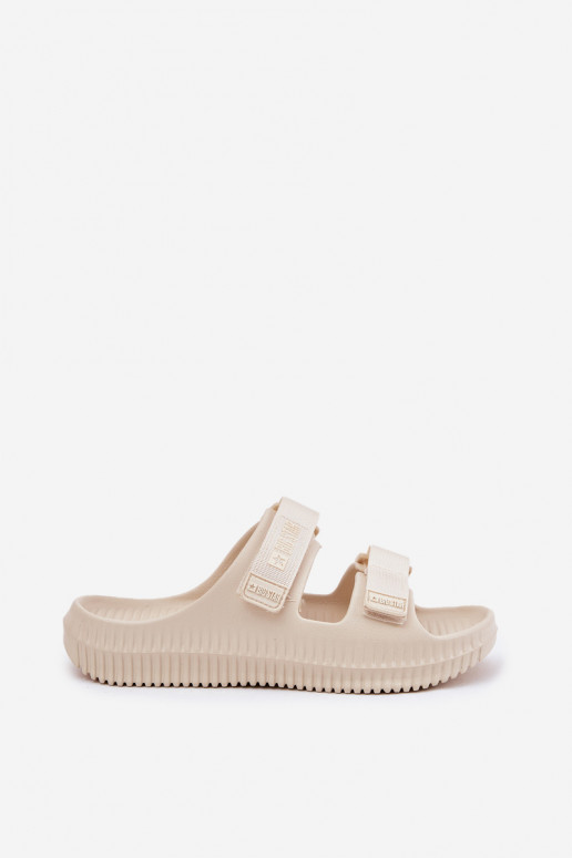 Ľahké papuče Dámske papuče Z s lepiacim zapínanímami Big Star RR274A529 béžová