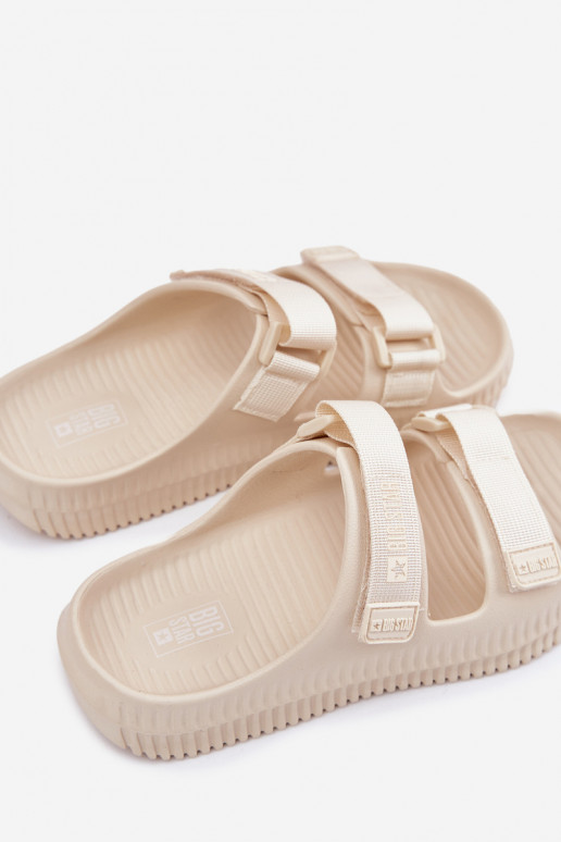 Ľahké papuče Dámske papuče Z s lepiacim zapínanímami Big Star RR274A529 béžová