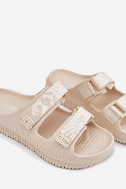 Ľahké papuče Dámske papuče Z s lepiacim zapínanímami Big Star RR274A529 béžová