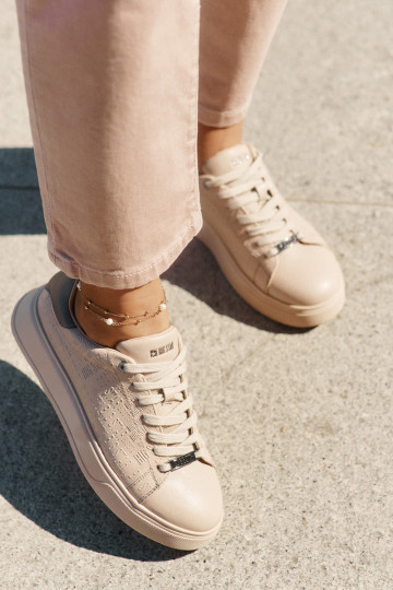 Tenisky model obuvi Dámske z eko kože Big Star RR274259 béžová