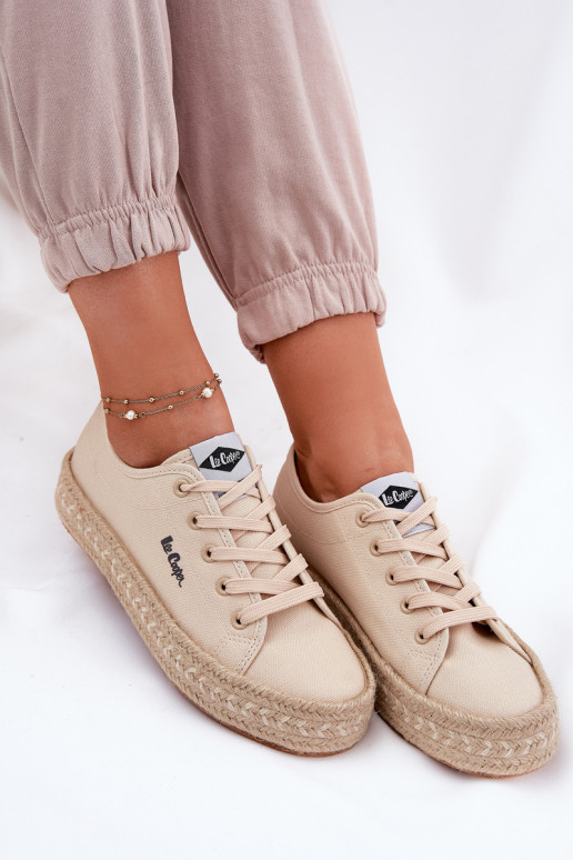 Bežná obuv S vrkočom Lee Cooper LCIN-25-44-3215 béžová Bežná obuv S vrkočom Lee Cooper LCIN-25-44-3215 béžová