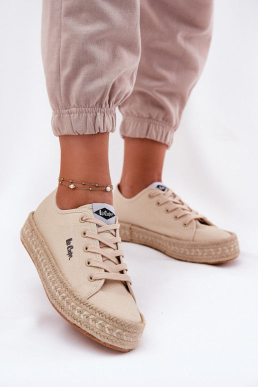 Bežná obuv S vrkočom Lee Cooper LCIN-25-44-3215 béžová Bežná obuv S vrkočom Lee Cooper LCIN-25-44-3215 béžová