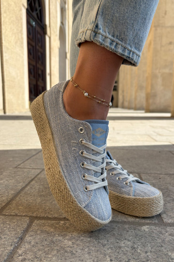 Bežná obuv s platformou S vrkočom Lee Cooper LCIN-25-02-3283 Modrá