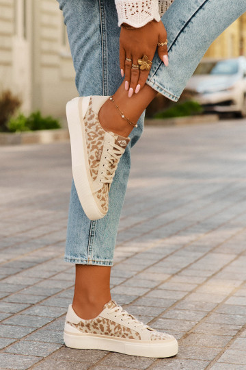 Nízka Bežná obuv so vzormi leopardej kožušiny Lee Cooper LCIN-25-02-3330L béžová 2