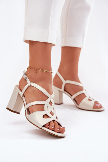 Dámske Sandále na vysokom podpätku Príspevok Sergio Leone SK884 matka perly