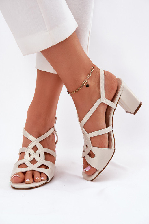 Dámske Sandále na vysokom podpätku Príspevok Sergio Leone SK884 matka perly