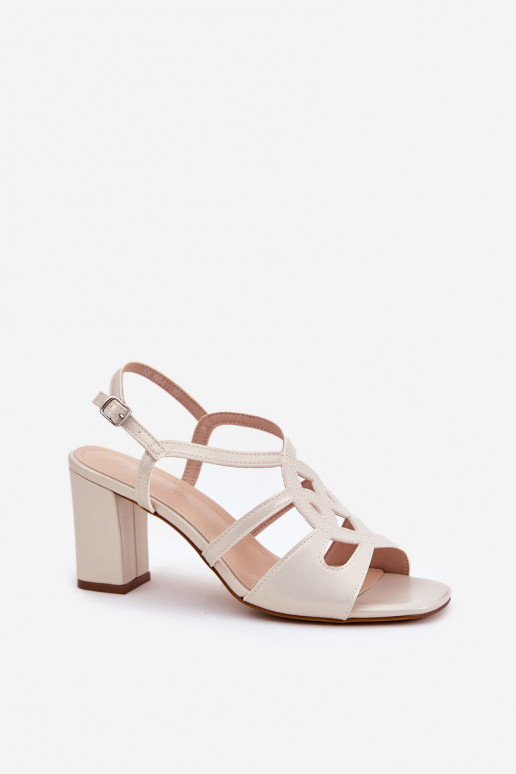 Dámske Sandále na vysokom podpätku Príspevok Sergio Leone SK884 matka perly