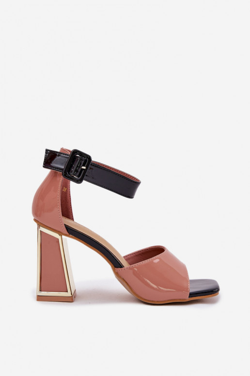 Lakované sandále pre ženy s podpätkami Vinceza 20266 Ružová