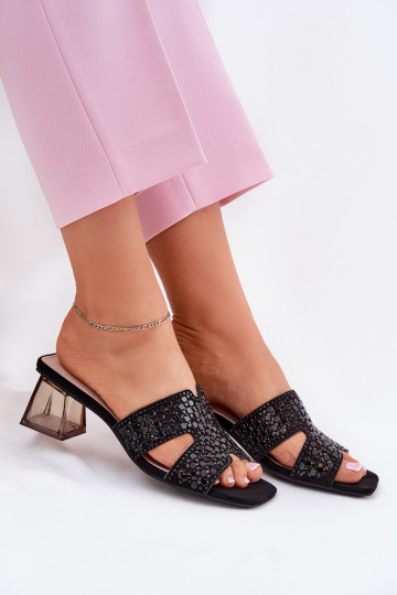 Dámske papuče s podpätkami Vinceza 62230 čierna