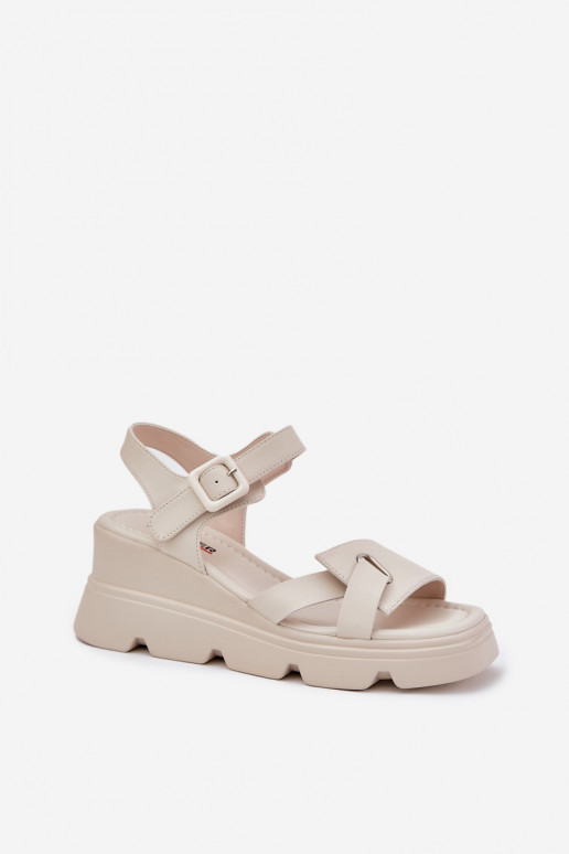 Dámske sandále Dámske Zapnuté INedge Artiker 54C1624 béžová