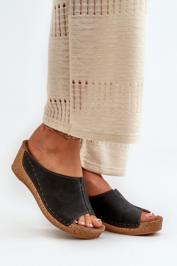 Pohodlné dámske papuče Zapnuté INedge Inblu NG000002 čierna 2