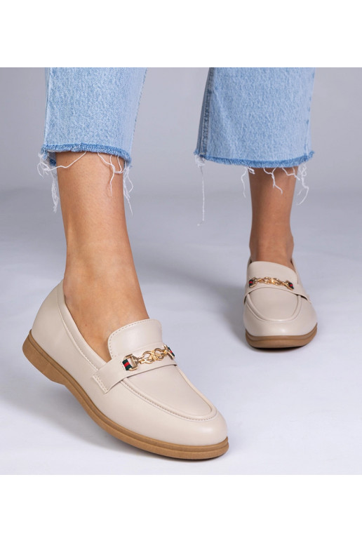 Pieskové mokasíny so zlatou ozdobou,...