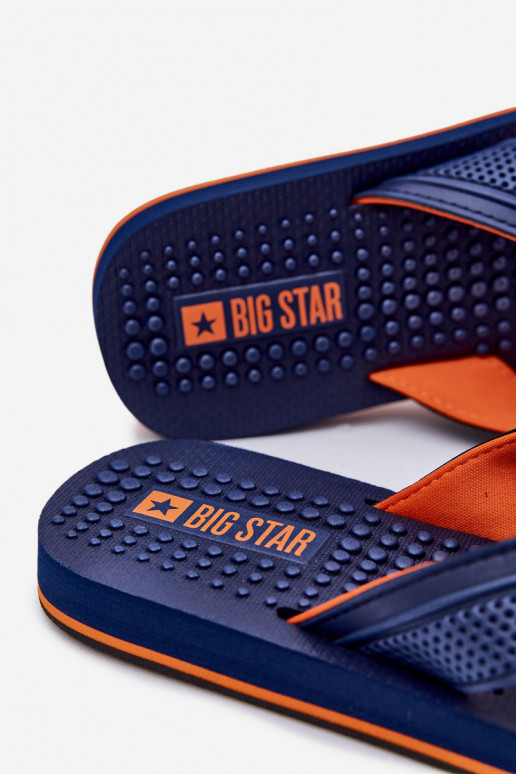 pánske Papuče Plážové šľapky Big Star RR174437 tmavomodrá pánske Papuče Plážové šľapky Big Star RR174437 tmavomodrá