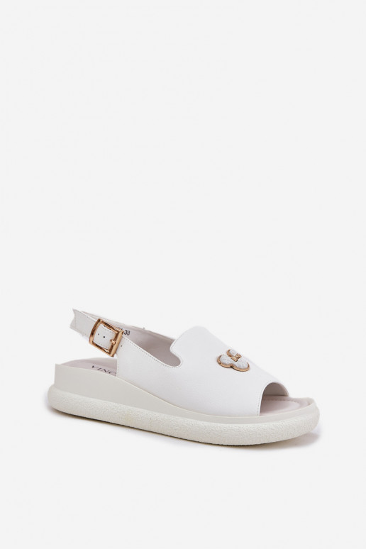 Dámske sandále Dámske s ozdobami Vinceza 66757 biela farba