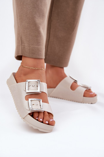 Voňavé Dámske papuče s prackami A trblietky ZAXY RR285056 béžová