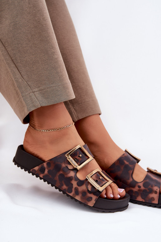 Voňavé Dámske papuče s prackami so vzormi leopardej kožušiny ZAXY RR285059 Hnedá farba