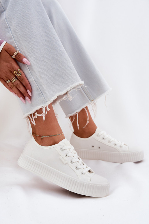 materiál Bežná obuv s platformou Big Star RR274776 biela farba