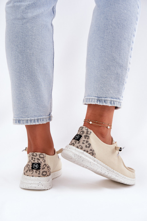 Jednoduché materiál topánky Dámske McKeylor 96116 béžová