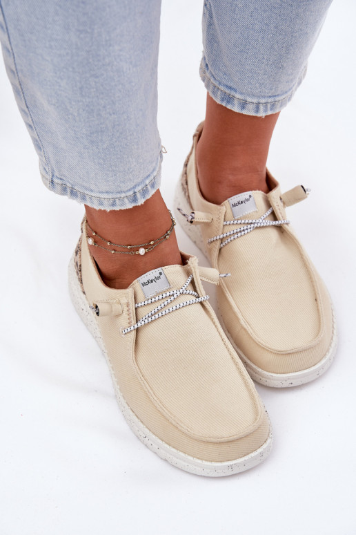 Jednoduché materiál topánky Dámske McKeylor 96116 béžová