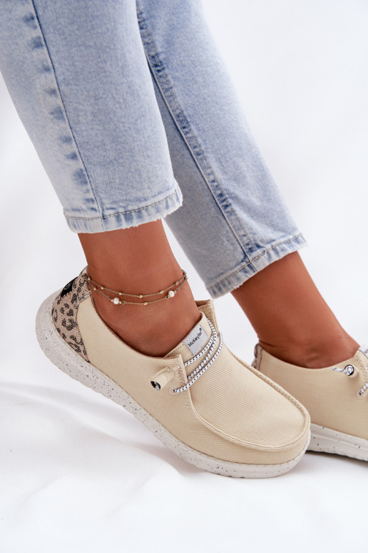 Jednoduché materiál topánky Dámske McKeylor 96116 béžová