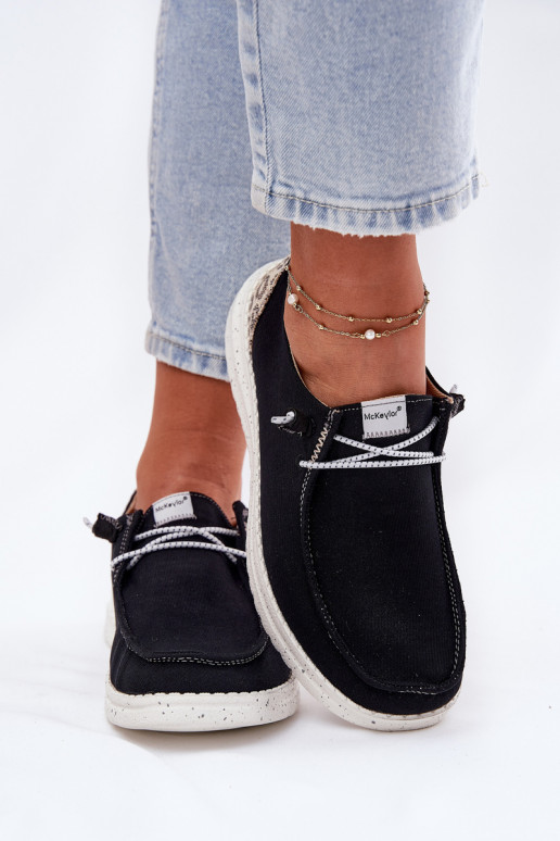 Jednoduché materiál topánky Dámske McKeylor 96116 čierna