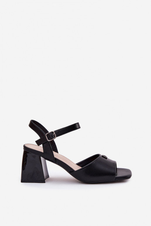 Dámske sandále na vysokom opätku Vinceza 62235 čierna