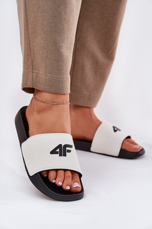 Dámske papuče 4F 4FRMM00FSLIF010-10S biela farba