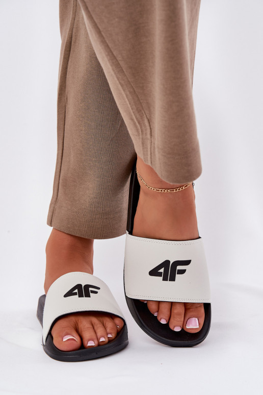 Dámske papuče 4F 4FRMM00FSLIF010-10S biela farba