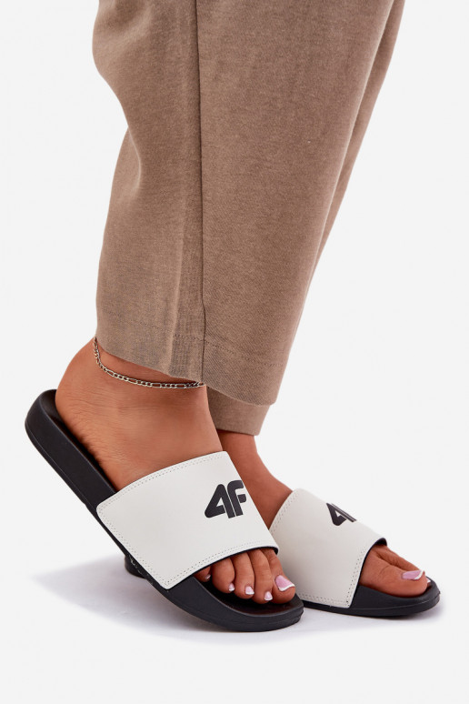 Dámske papuče 4F 4FRMM00FSLIF010-10S biela farba