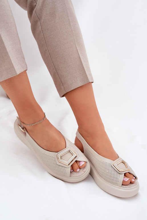 Dámske sandále Dámske s ozdobami S.Barski LR51-786 béžová