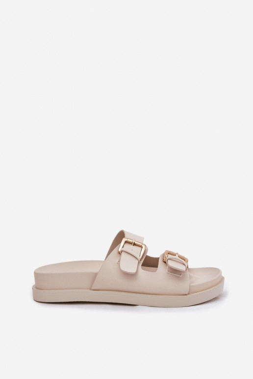 Dámske papuče Ze zlatej farbymi s prackamimi béžová Sonarea