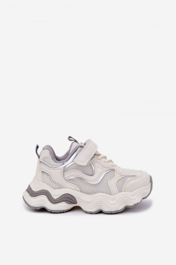 Tenisky model obuvi deti Zapnuté hrubej podrážke biela farba Lianees 2