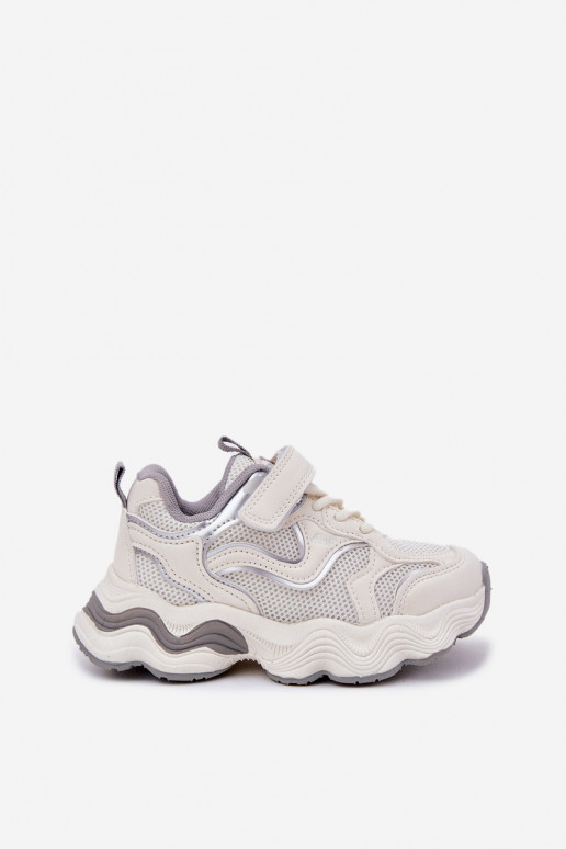 Tenisky model obuvi deti Zapnuté hrubej podrážke biela farba Lianees