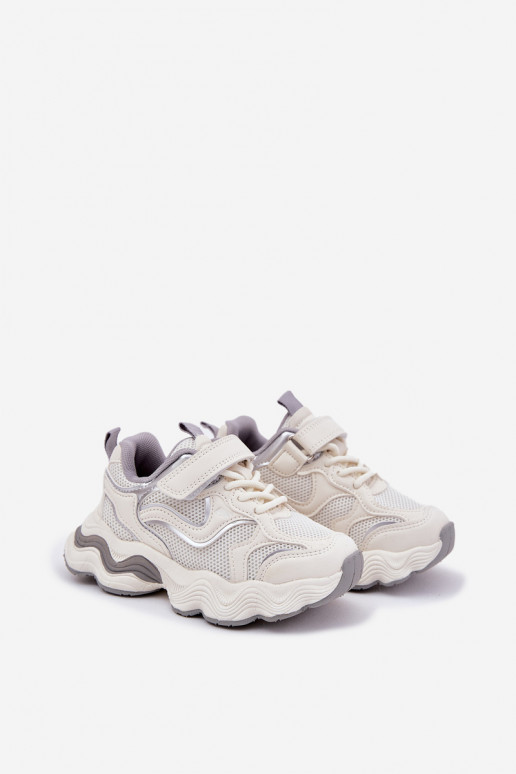 Tenisky model obuvi deti Zapnuté hrubej podrážke biela farba Lianees