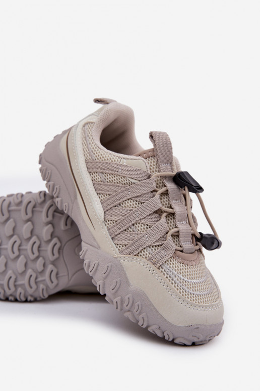 Tenisky model obuvi deti so sťahovacou šnúrkou slonovina Zapnuténelita