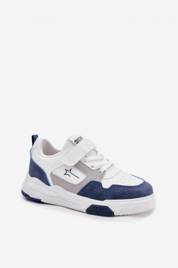 Jednoduché Tenisky model obuvi deti Big Star RR374053 biely-Modrá