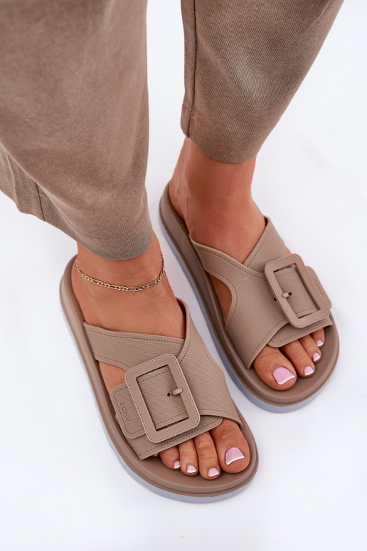 Voňavé Dámske papuče ozdobiť s prackami ZAXY RR285076 béžová Voňavé Dámske papuče ozdobiť s prackami ZAXY RR285076 béžová