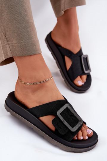 Voňavé Dámske papuče ozdobiť s prackami ZAXY RR285078 čierna