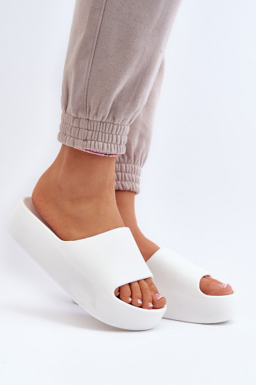 Dámske Papuče Zapnuté hrubej podrážke biela farba Oreithano 2