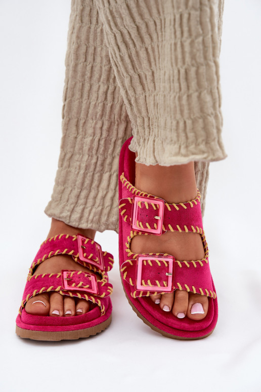 Dámske papuče s prackami I Ozdobnym Obszyciem Ružová Visley Dámske papuče s prackami I Ozdobnym Obszyciem Ružová Visley