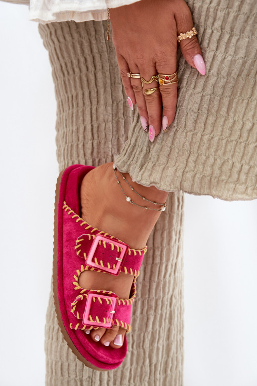 Dámske papuče s prackami I Ozdobnym Obszyciem Ružová Visley Dámske papuče s prackami I Ozdobnym Obszyciem Ružová Visley