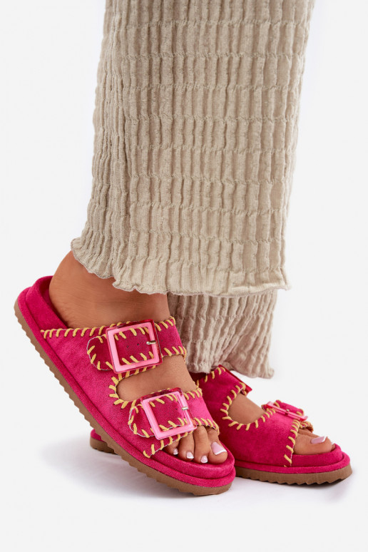 Dámske papuče s prackami I Ozdobnym Obszyciem Ružová Visley Dámske papuče s prackami I Ozdobnym Obszyciem Ružová Visley