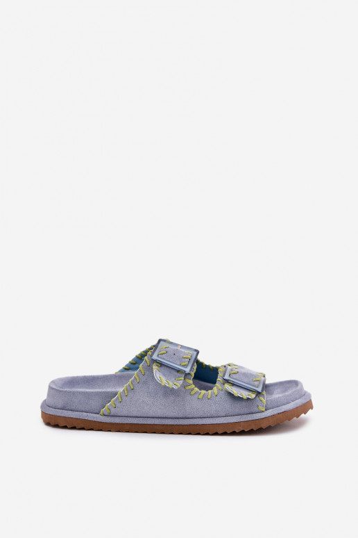 Dámske papuče s prackami I Ozdobnym Obszyciem Modrá Visley Dámske papuče s prackami I Ozdobnym Obszyciem Modrá Visley