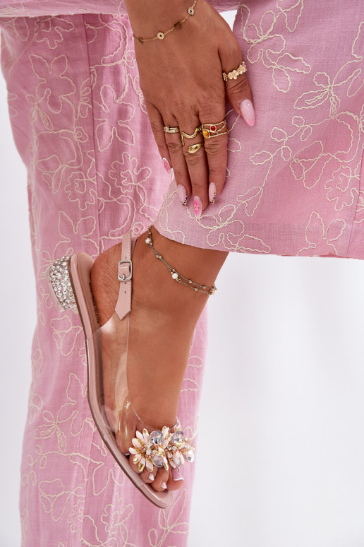 Perregimi sandále Zapnuté nízkom opätku S Dekoráciou D&A MR51-709 Ružová