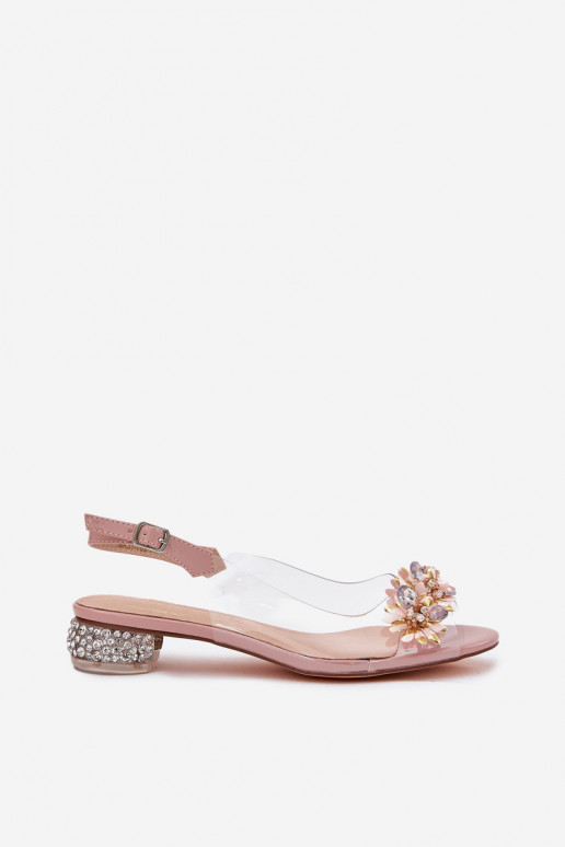 Perregimi sandále Zapnuté nízkom opätku S Dekoráciou D&A MR51-709 Ružová