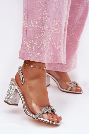 Perregimi sandále s podpätkami D&A MR51-705 strieborná farba 2