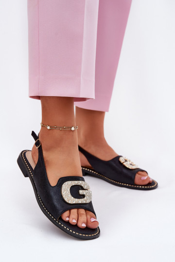 Dámske sandále S Ornatem Detalem S.Barski KV51-081 čierna