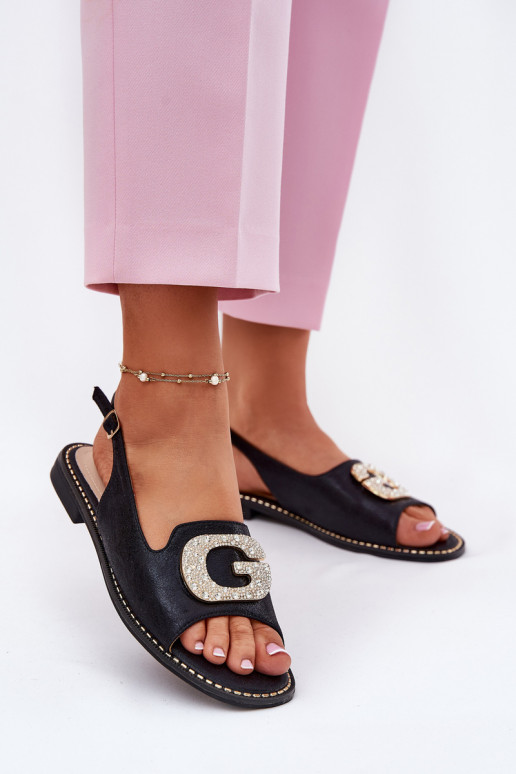 Dámske sandále S Ornatem Detalem S.Barski KV51-081 čierna