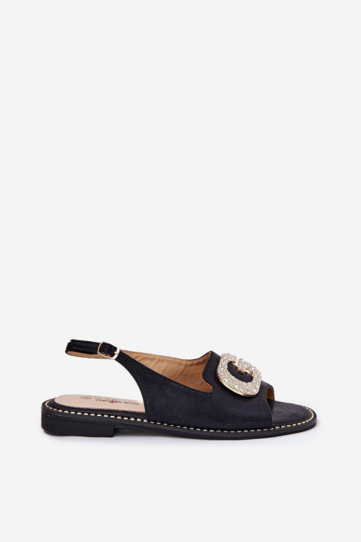 Dámske sandále S Ornatem Detalem S.Barski KV51-081 čierna