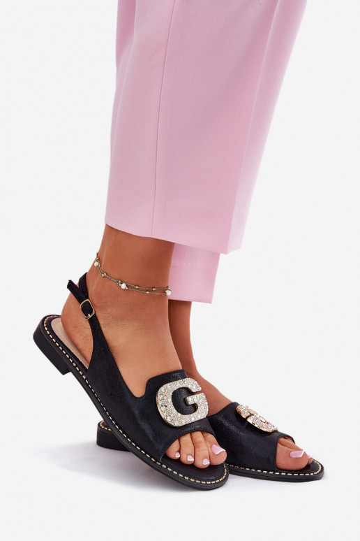 Dámske sandále S Ornatem Detalem S.Barski KV51-081 čierna